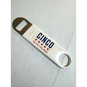 Flat Bottle Openers/ Bar Key, Steel w/Coating Cinco The Five Star Vodka Bar